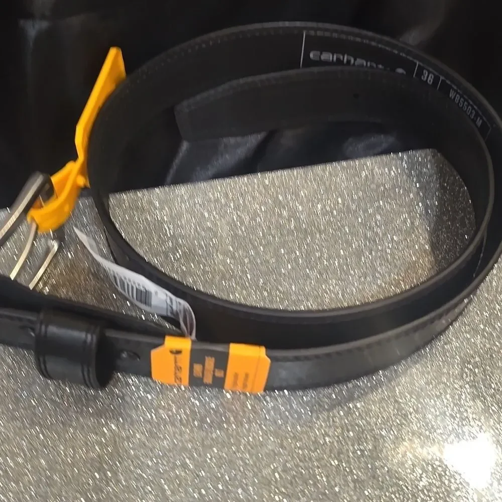 Carhartt‎ Hamilton Leather Engraved Buckle Belt- Black